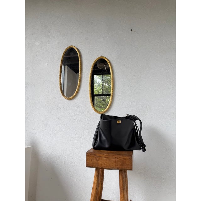Antique Oval Mirrors in Wood, 1890s, Set of 2 For Sale - Image 3 of 18