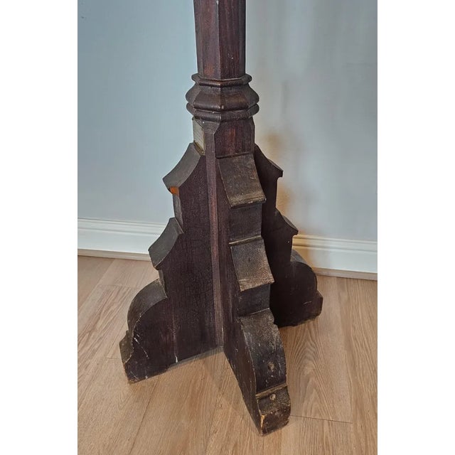 Brown Large Antique Gothic Revival Carved Oak Church Altar For Sale - Image 8 of 13