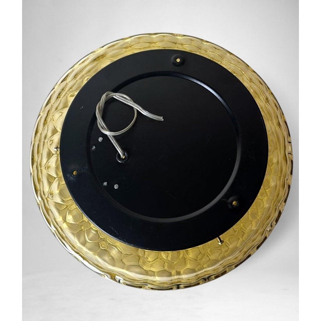 Mid 20th Century Murano Italian Mid-Century Manufacture Amber Bubble Glass Ceiling Mount For Sale - Image 11 of 18