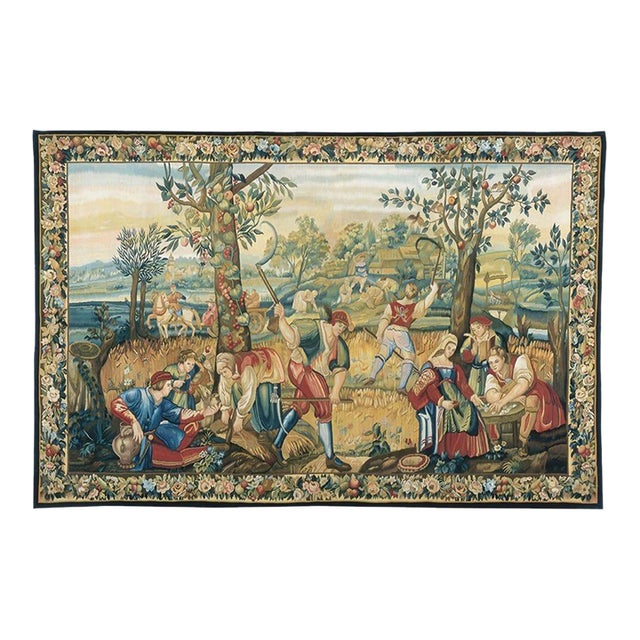 Les Moissonneurs Handwoven Tapestry - 167 X 250 Cm (5'6" X 8'2") - Requires Rod Size 6 For Sale