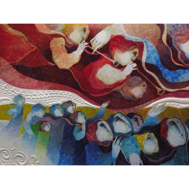White Sunol Alvar Suite Biblique II/The Exodus" Lithograph with Embossing Framed For Sale - Image 8 of 11