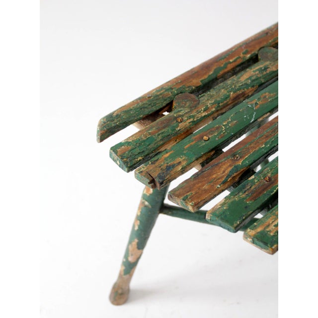 Antique Green Painted Rustic Adirondack Chair For Sale - Image 11 of 17