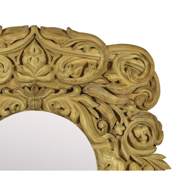 Asian Hand Carved Southeast Asian Mirror For Sale - Image 3 of 10