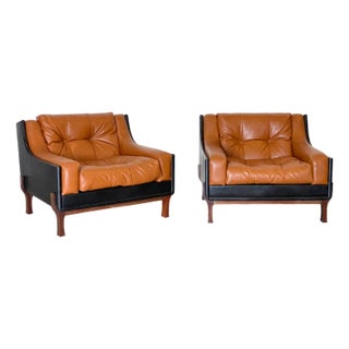 Set of Leatherette Chairs in the style of Claudio Salocchi, 1960s For Sale