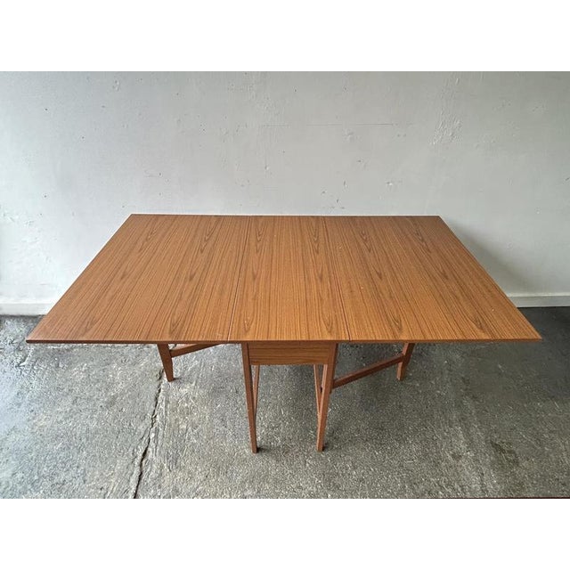 Mid-Century Modern Teak Drop-Leaf Dining Table from Schreiber, 1960s For Sale - Image 3 of 9