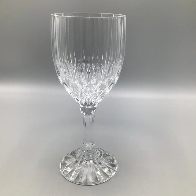Cristal d' Arques French Fluted Stem Bretagne Water Goblets-Set of 12 For Sale - Image 4 of 12