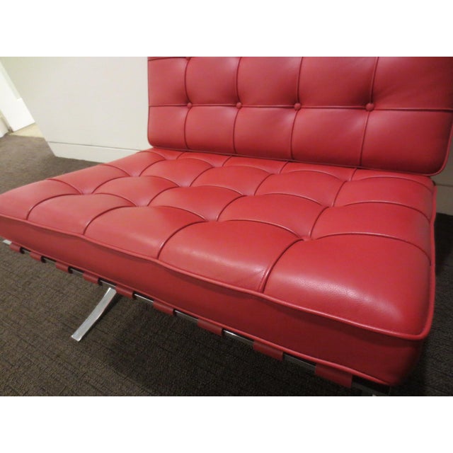 Knoll Knoll Barcelona Chair in Red Leather For Sale - Image 4 of 9
