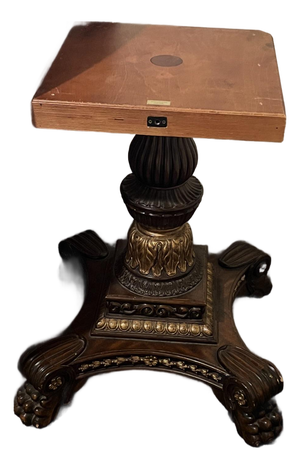 Vintage Maitland-Smith Gadroon Center Table – Hand Inlaid Mahogany Marquetry – Designer Statement Piec
