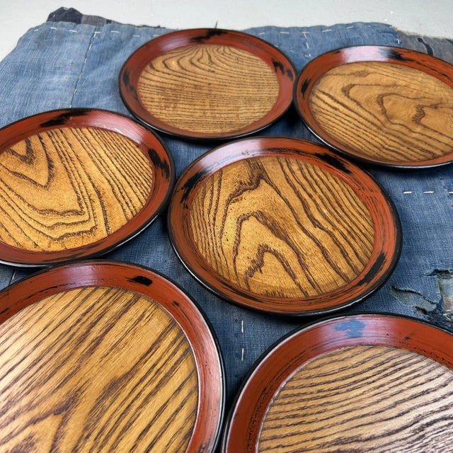 Japanese Tora-Nuri Lacquerware Plates, 1950s, Set of 10 For Sale - Image 11 of 16