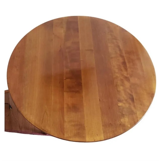 French Country Bucks County Two-Tier Provincial Solid Cherry Gueridon Accent Table For Sale - Image 3 of 9