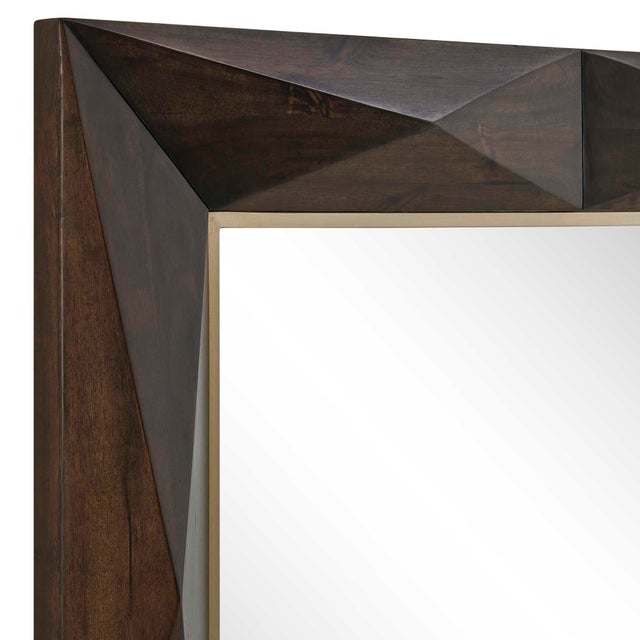 2020s Diamond In The Rough Wood Mirror For Sale - Image 5 of 6