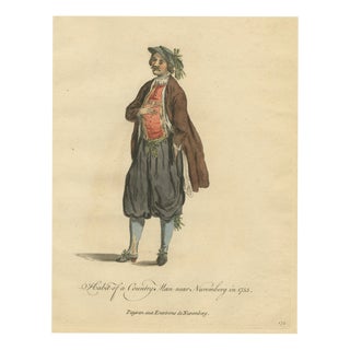 Jefferys, Country Man Near Nuremberg in Red Waistcoat and Brown Coat, 1755, 1757, Engraving For Sale