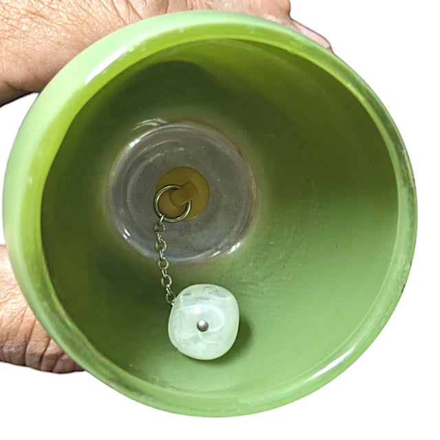 1950s Novel Jeanette Co Ring-A-Ding 9 Ounce Olive Green Bell Glasses For Sale - Image 5 of 5