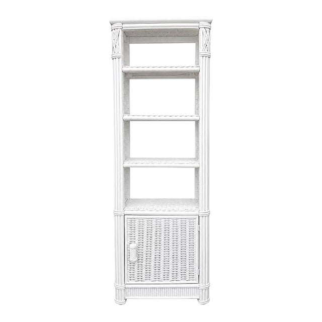 Bring timeless Palm Beach style to your space with this beautifully restored petite faux bamboo étagère. Professionally...