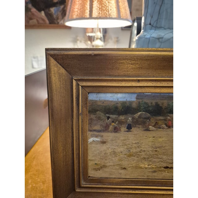 Antique Impressionist Painting of a Market Scene by Carolus Pallya For Sale In West Palm - Image 6 of 7