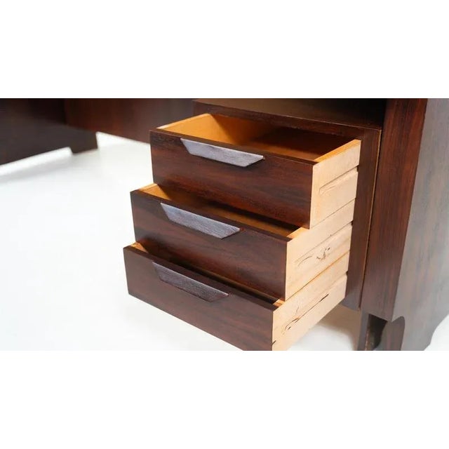 Brown Mid-Century Modern Wooden Desk, Italy, 1960s For Sale - Image 8 of 18