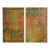 Contemporary Green and Orange Abstract Paintings - A Pair For Sale