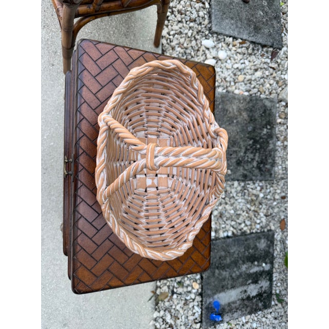 Ceramic Vintage 15” Italian Handcrafted Ceramic Basket Centerpiece For Sale - Image 7 of 12