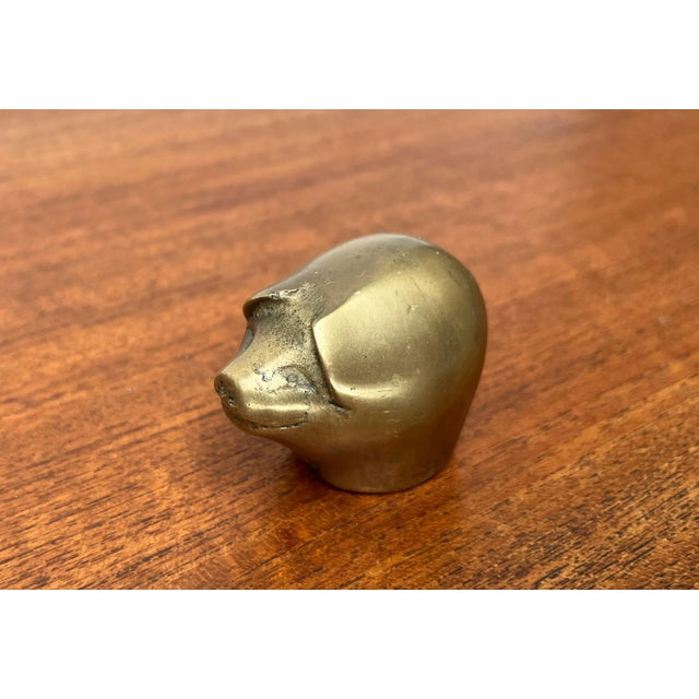Metal Vintage Brass Pig Figurine from Gallo, 1970s For Sale - Image 7 of 12