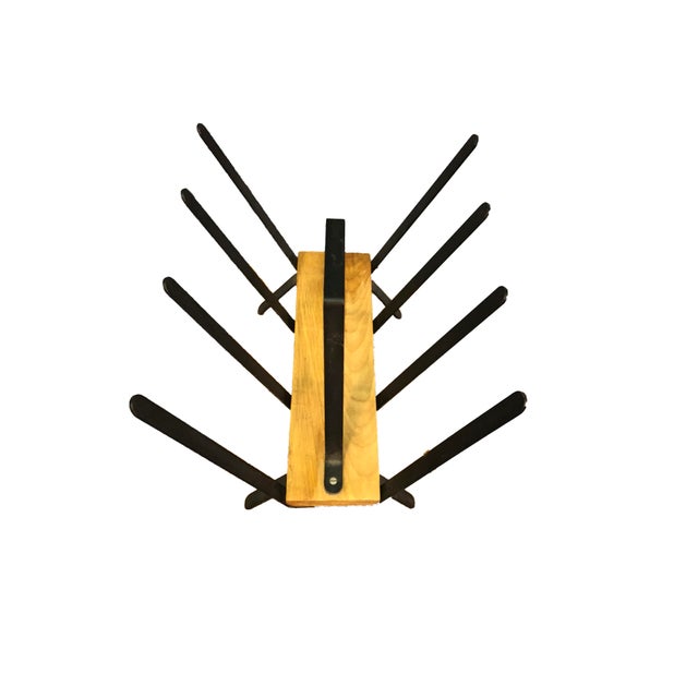 Black Metal and Wood Magazine Rack Chairish