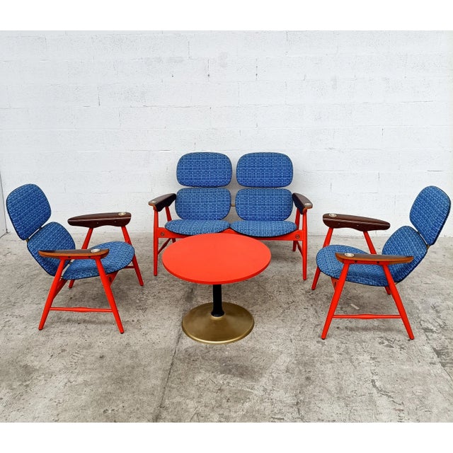 Mid-Century Modern Armchairs, Sofa and Coffee Table by Marco Zanuso for Poltronova, 1960s, Set of 4 For Sale - Image 3 of 9