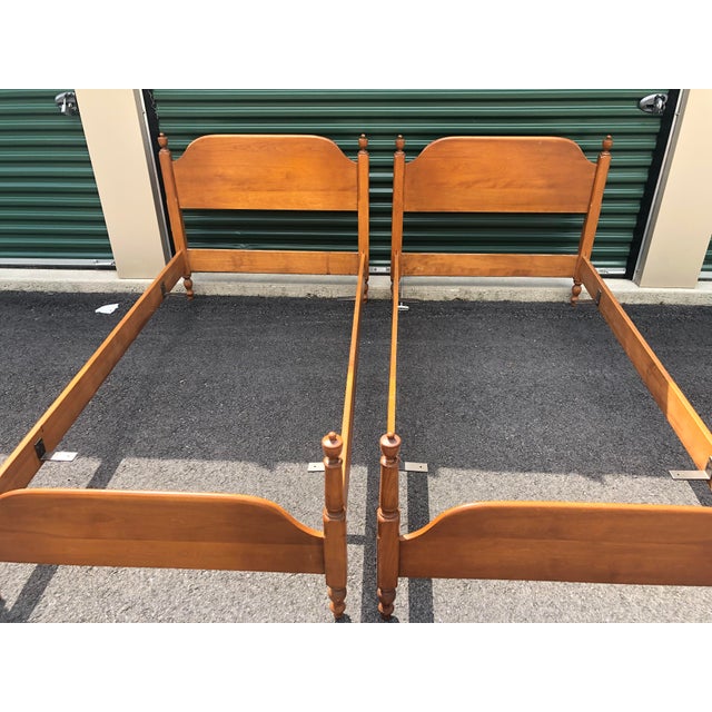 Vintage Heywood Wakefield Solid Maple Twin Beds a Pair Chairish