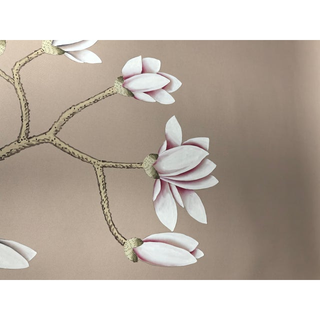 Not Yet Made - Made To Order Luxury Hand-Painted Wallpaper | Magnolia Chinoiserie | Chinese Art Inspired Mural for Statement Walls For Sale - Image 5 of 7