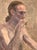 Vintage Expressionist Untitled (Male Portrait) Medium: Oil on canvas paper, mounted and framed under glass Dimensions: 13...