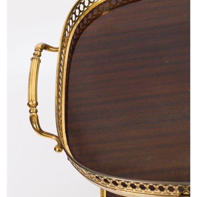 Mid-Century French Walnut and Brass Galleried Drinks Trolley, 1950s For Sale - Image 13 of 18