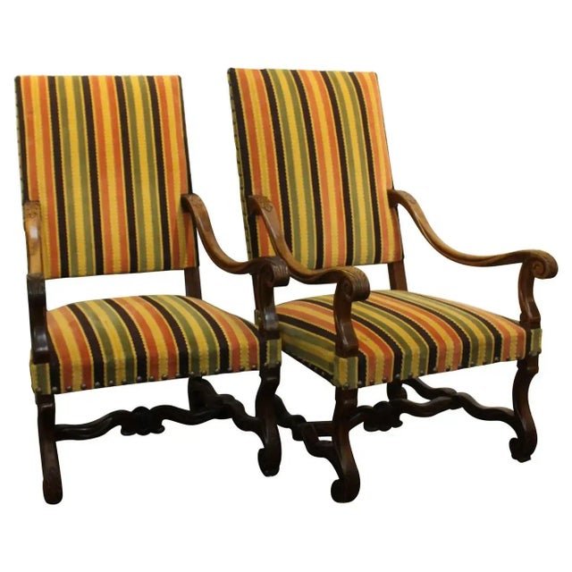 Late 19th Century Pair of Louis XIV Style Fauteuils (Open Arm Chairs) For Sale In Raleigh - Image 6 of 6