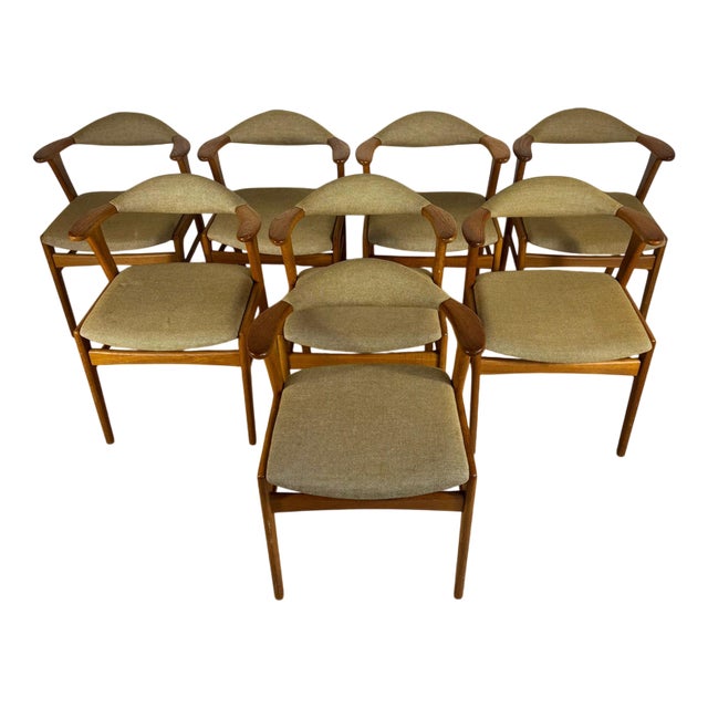 Vintage Scandinavian Chairs by Erik Kirkegaard for Høng Stolefabrik, Set of 8 For Sale