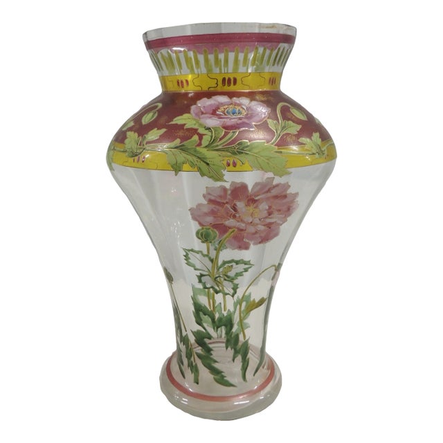 Art Nouveau Style Hand-Blown Vase For Sale