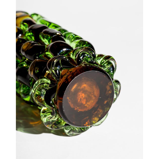 Glass Pineapple Ananas Toffee Glass Vase by Frantisek Vizner for Skrdlovice, 1971 For Sale - Image 7 of 8