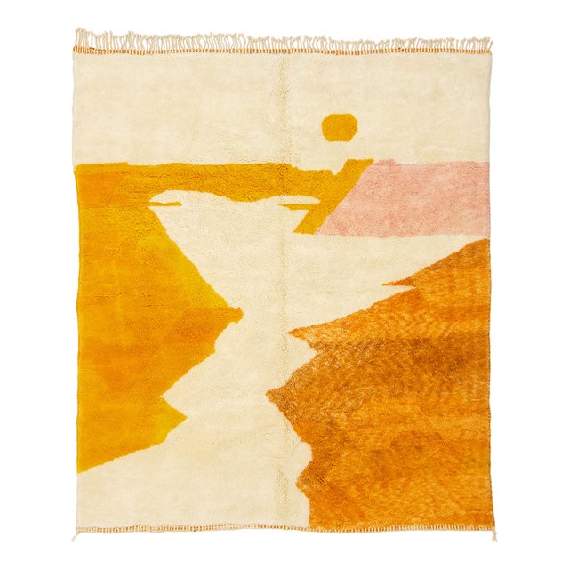 Hand-Knotted Moroccan Wool Rug by Azele Studio For Sale