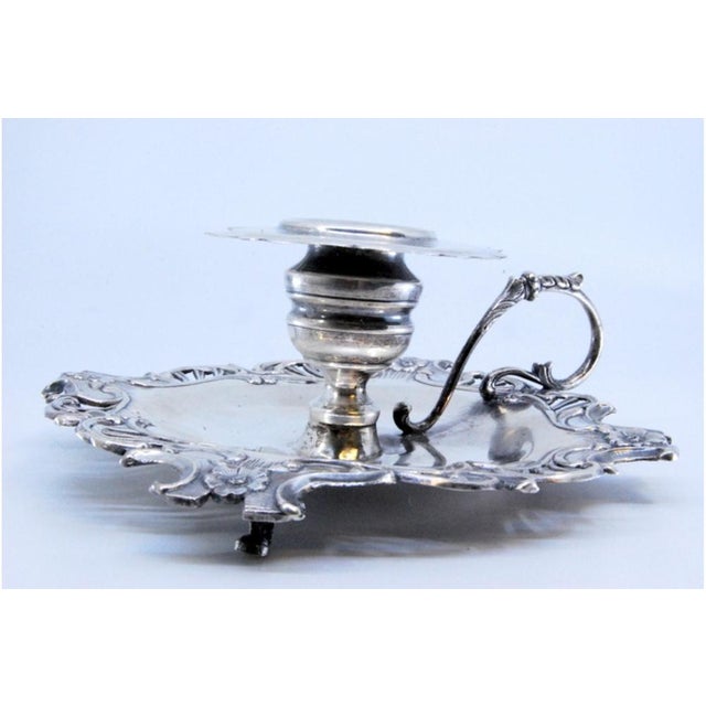 Silver Paddle with Embossed Flowers and Resting on Three Feet For Sale - Image 9 of 10