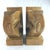 Mid Century Bookends Theater Comedy Tragedy Teak Wood Measurements are 10 in x 5.50 in x 4.50