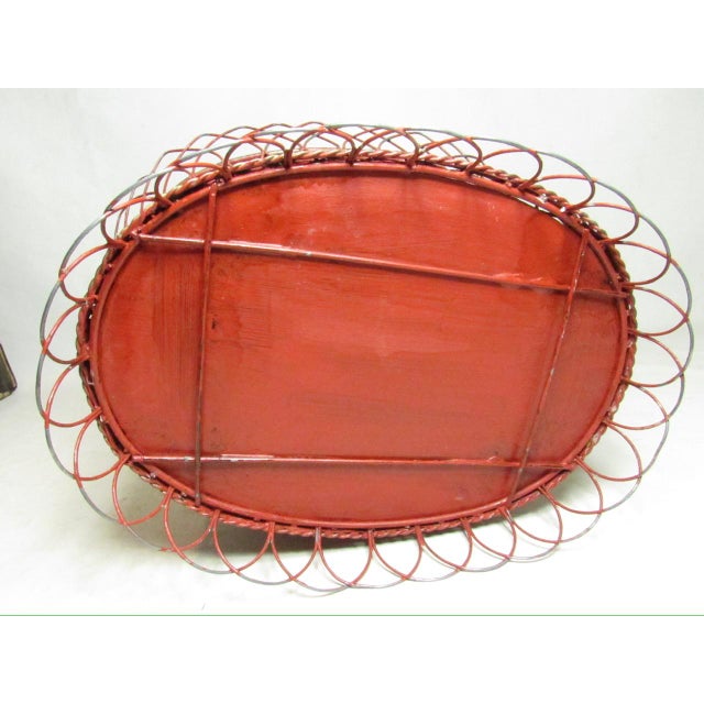 1930s French Wirework Tole Painted Planter For Sale - Image 5 of 16