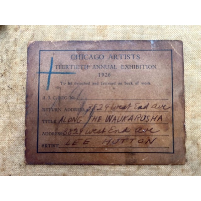 Arts & Crafts Impressionist Landscape Painting, Chicago Artist, 1926 For Sale - Image 10 of 12