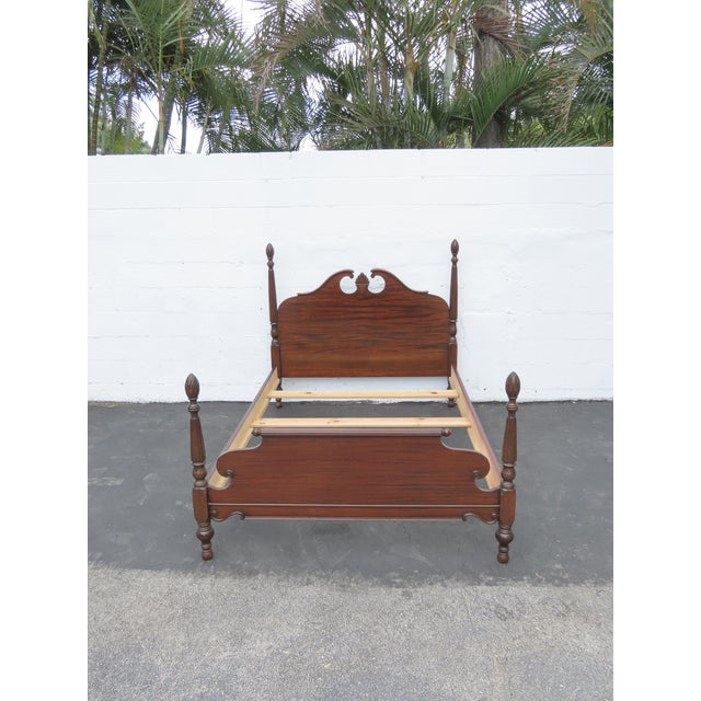 1940s Mahogany Full Size Poster Pineapple Finial Bed 6412 For Sale - Image 16 of 18