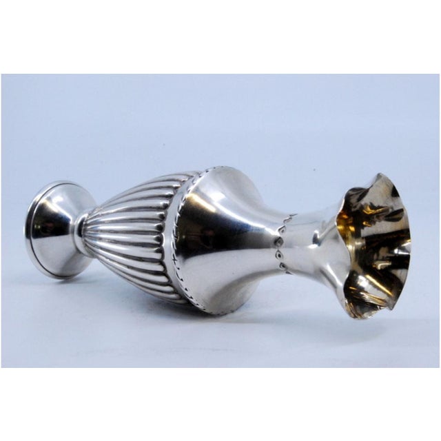 Small Fluted Silver Jug with Circular Base, in Good conditions. Designed 1980 to 1989