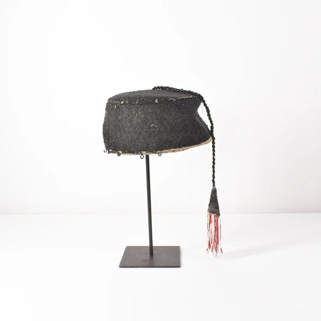 African Early 20th Century Yoruba Beaded Hat Nigeria Sidley Collection For Sale - Image 3 of 9