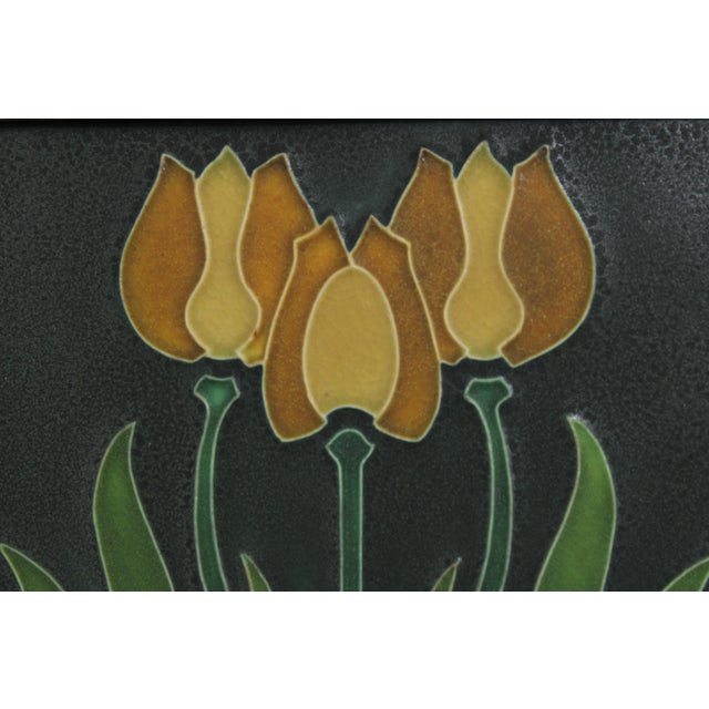 1990s Dard Hunter Mission Oak Framed Motawi Tiles For Sale - Image 5 of 14