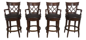 Set of 4 Swivel Seat Italian Style Bar Counter Stools