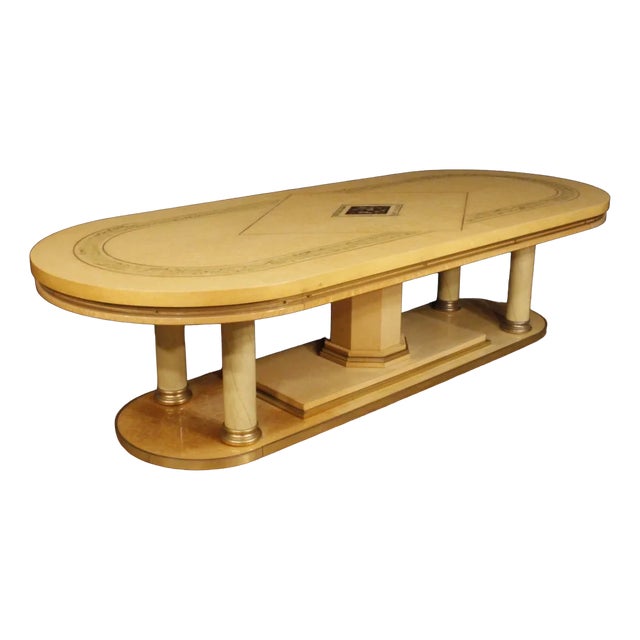 20th Century Italian Conference Table in Exotic Wood, 1970s For Sale