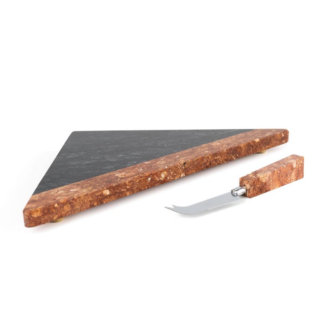 Vintage Georges Briard Triangular Marble Cheese Board & Knife For Sale - Image 10 of 14