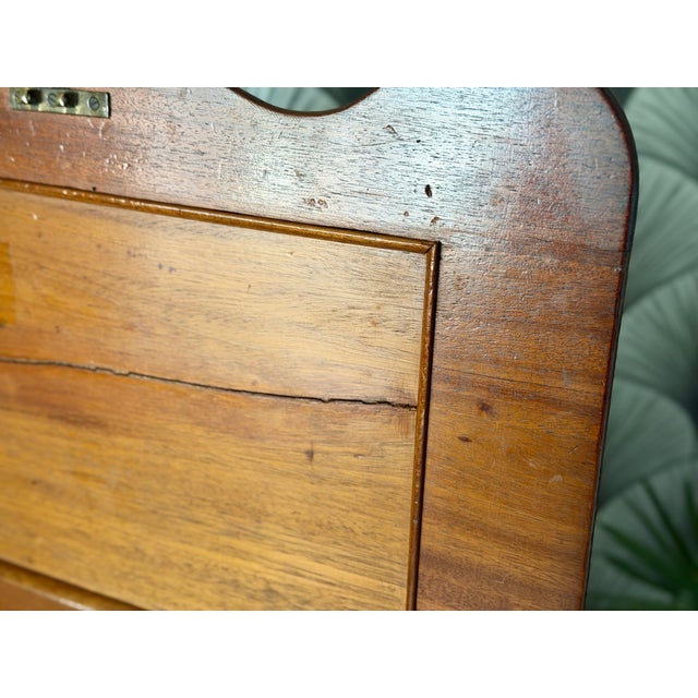 Wood Antique Victorian Burl Walnut Wood and Leather Davenport Writing Table Secretary Desk For Sale - Image 7 of 18