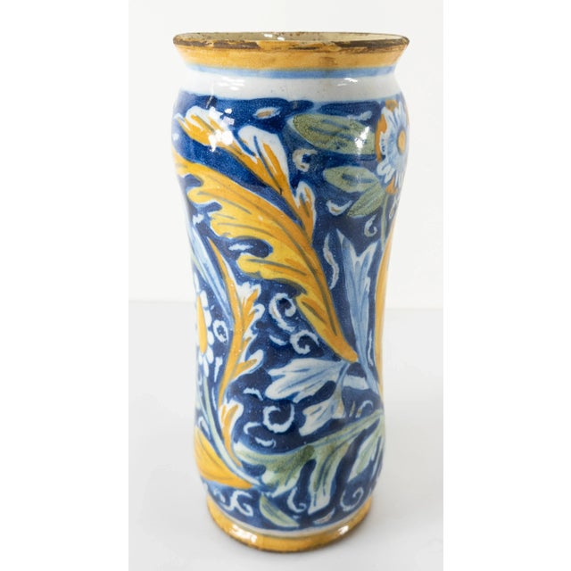 19th Century Italian Majolica Faience Albarello Drug Jar For Sale - Image 4 of 12