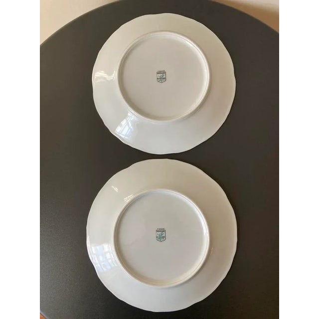 Limoges, France Mid 20th Century Vintage French Porcelain Limoges Fish Plates- Set of 2 For Sale - Image 4 of 12