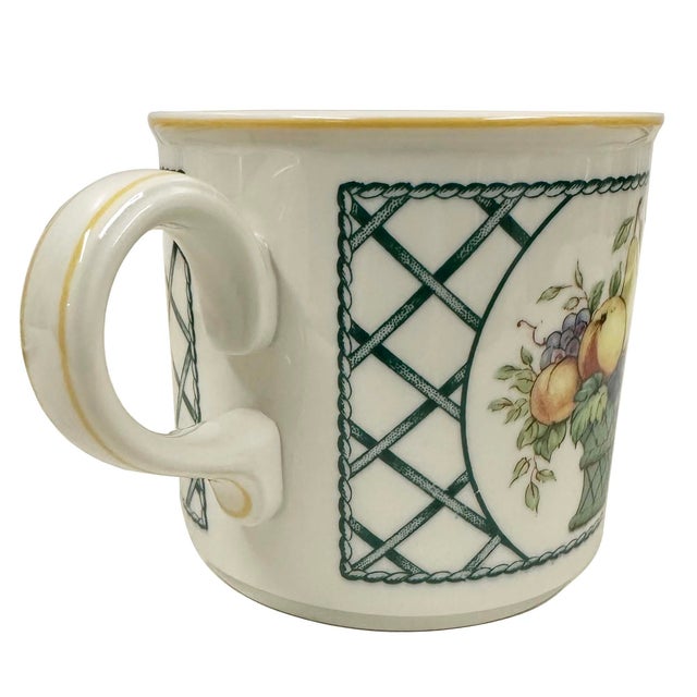 1980s Vintage Set of Villeroy and Boch Basket Coffee Cups and Matching Saucers - Set of 8 For Sale - Image 5 of 12