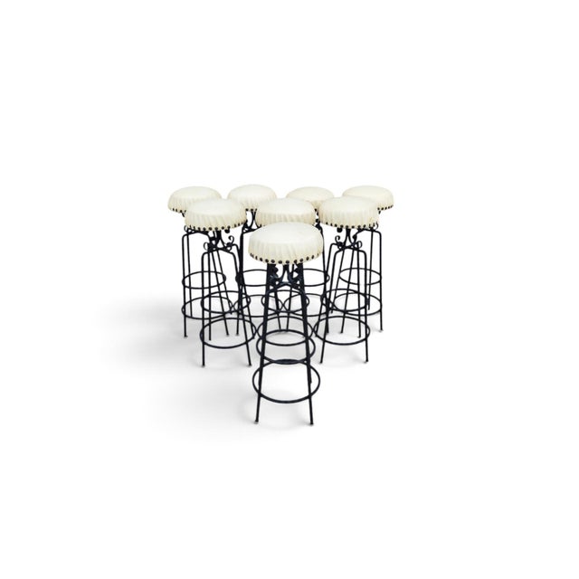 Vintage Wrought Iron Bar Stool, 1970s For Sale - Image 6 of 6